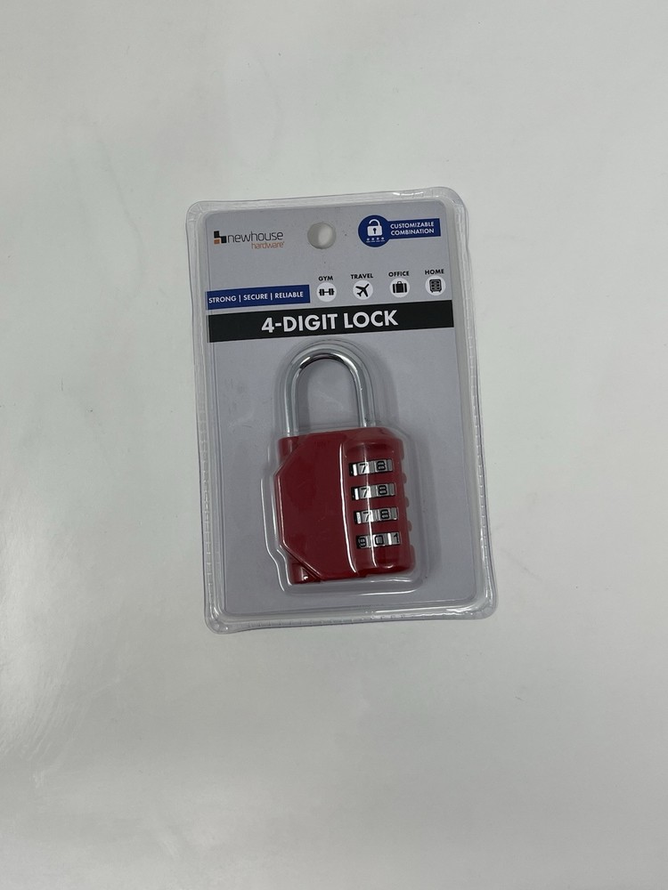 Newhouse Hardware Improved 4-Digit Combination Lock, Black