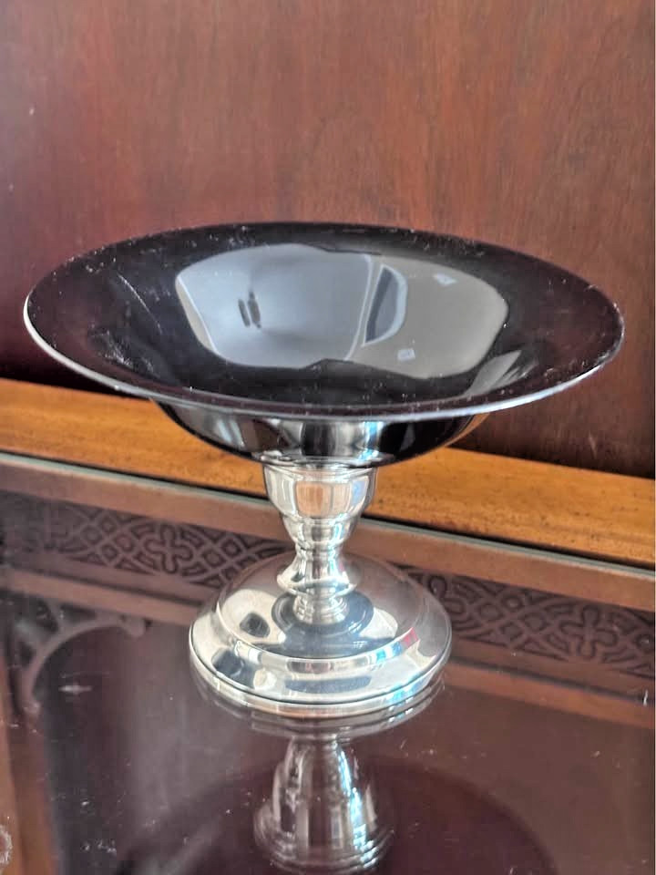 Vintage Watrous Sterling Silver Dessert Cups w Removable Plastic Inserts Pair