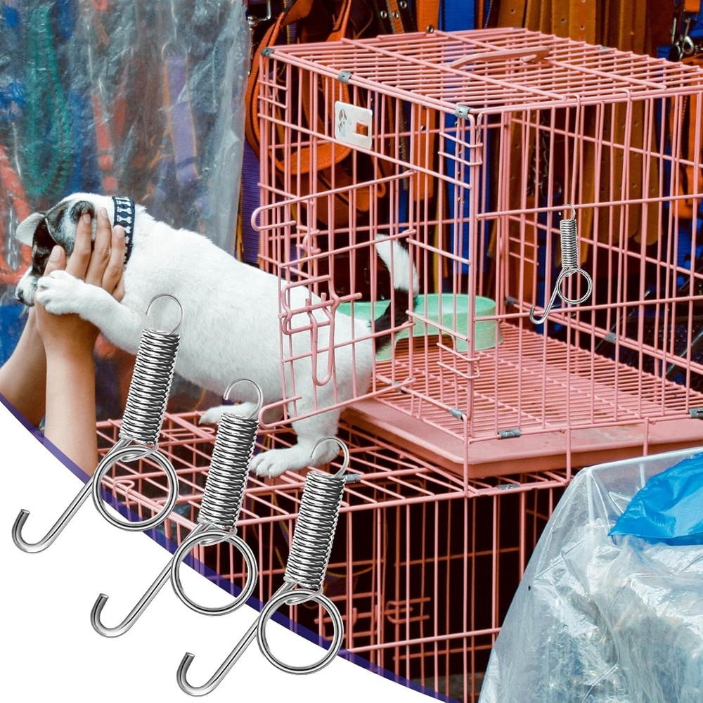 20 Pcs Spring Cage Latch Door Spring Hook Metal Finger Multi-Functional Pet Cage