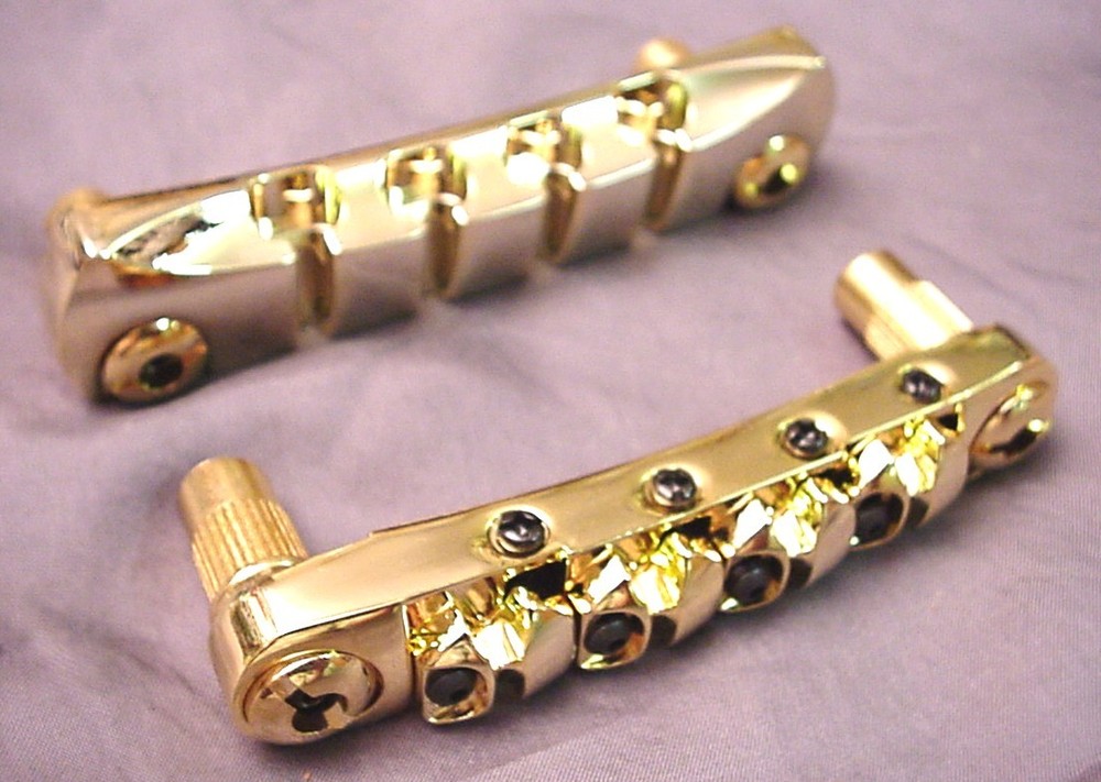 ULTIMATE BASS GUITAR BRIDGE TAILPIECE UNIT - GOLD