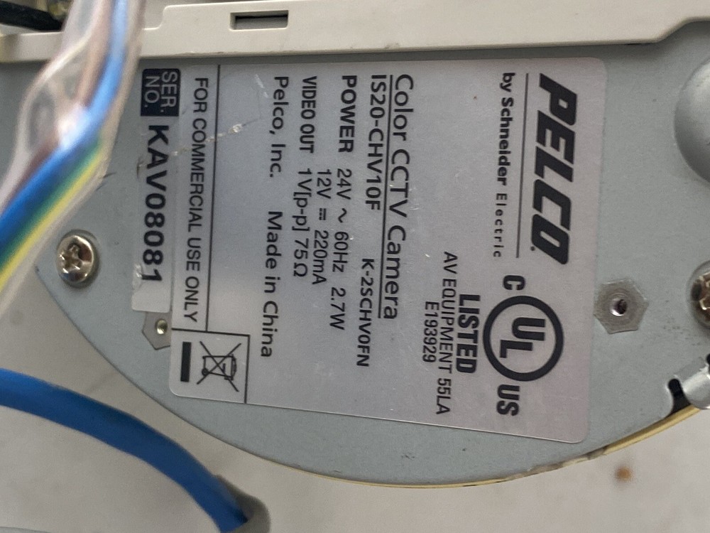 PELCO IS20-CHV10F Color CCTV Camera Used