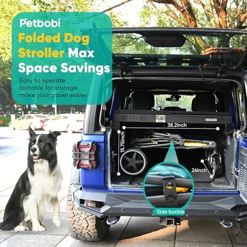 Large Dog Stroller for Medium & Large Pets - Easy Fold, Dual Entry, All-Terrain