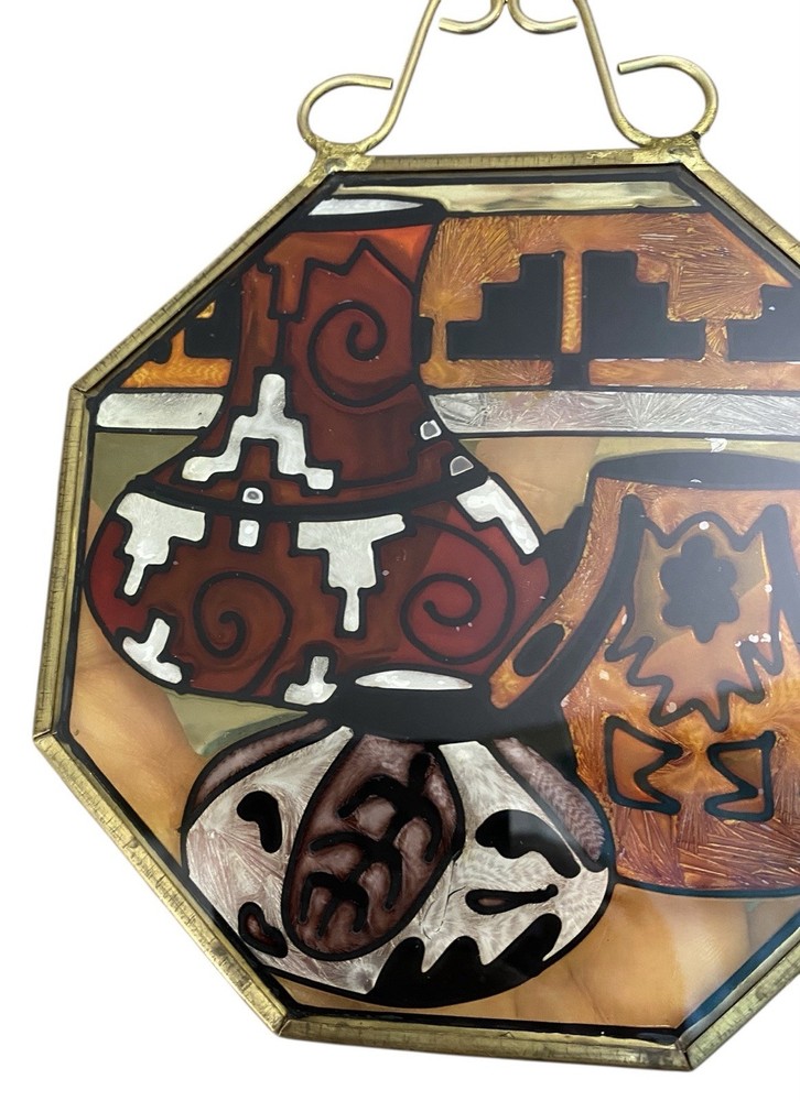 Southwestern Pottery Suncatcher Octagon Shape