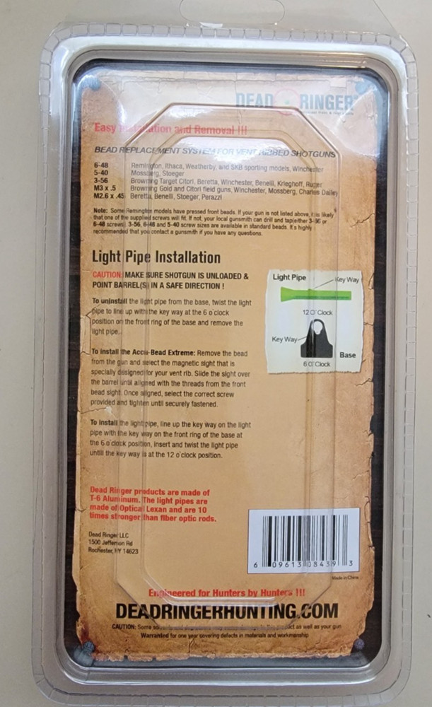 DEAD RINGER No Fly Zone Accu-Bead Extreme Universal Sights