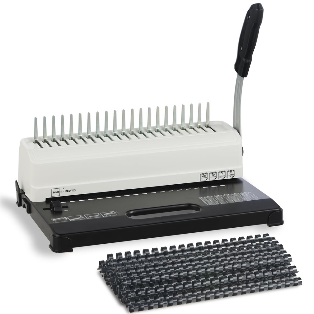 Binditek Binding Machine, 19-Hole, 450 Sheets, Comb Binder Machines with 100 PCS