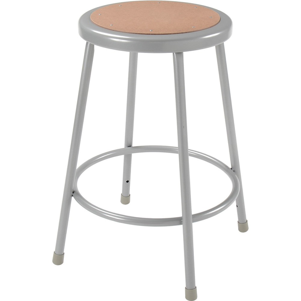24"H Hardboard Stool Gray Armless Backless 2/Pk