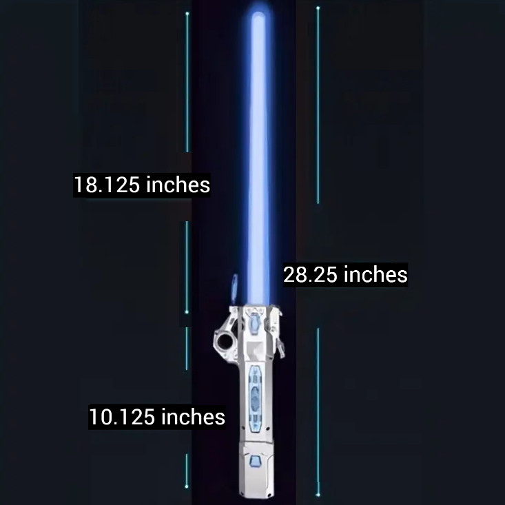 LIGHTSABER - Silver Handle, 7 Blade Colors, Glows, Sound Effects, Retractable