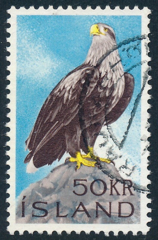 Iceland Scott 378/Facit 436, 50 Kr. Eagle, fresh VF used