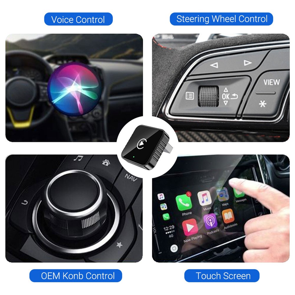 2-in-1 Wireless Carplay Android Auto Adapter Plug&play USB For Iphone Android l6