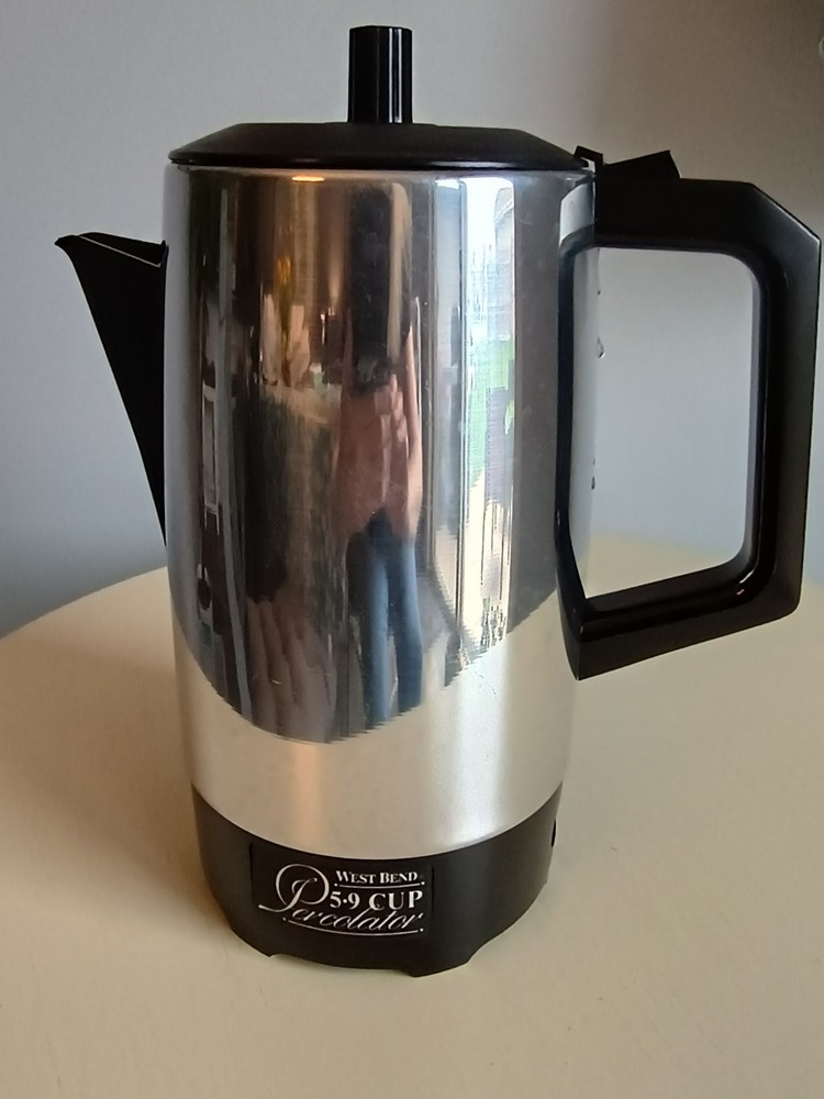 WEST BEND Automatic 9 Cup Coffee Maker Percolator Vintage  Tested WORKS -
