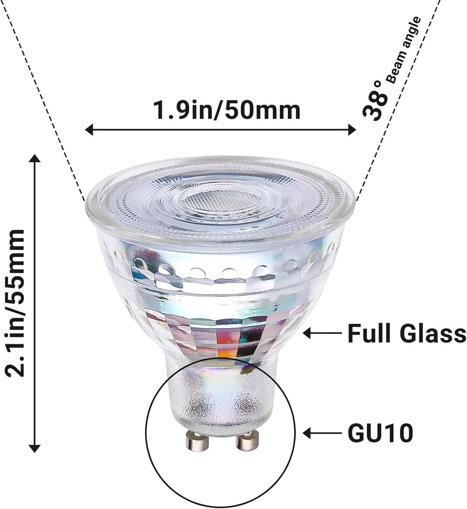 GU10 LED Light Bulbs,5.5W55W Halogen Equivalent, Dimmable Spotlight GU10 LED ...