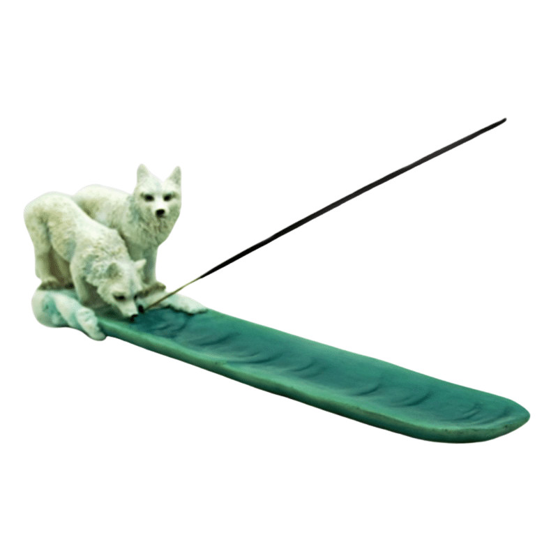 WOLF DRINKING WATER INCENSE BURNER