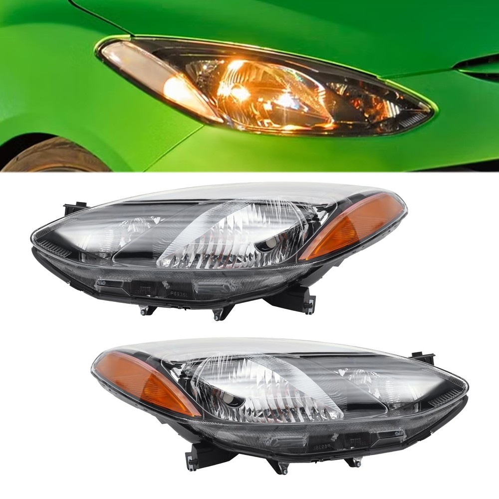 2011-2014 2 Halogen Headlamp Assembly Replacement Pair Clear Lens