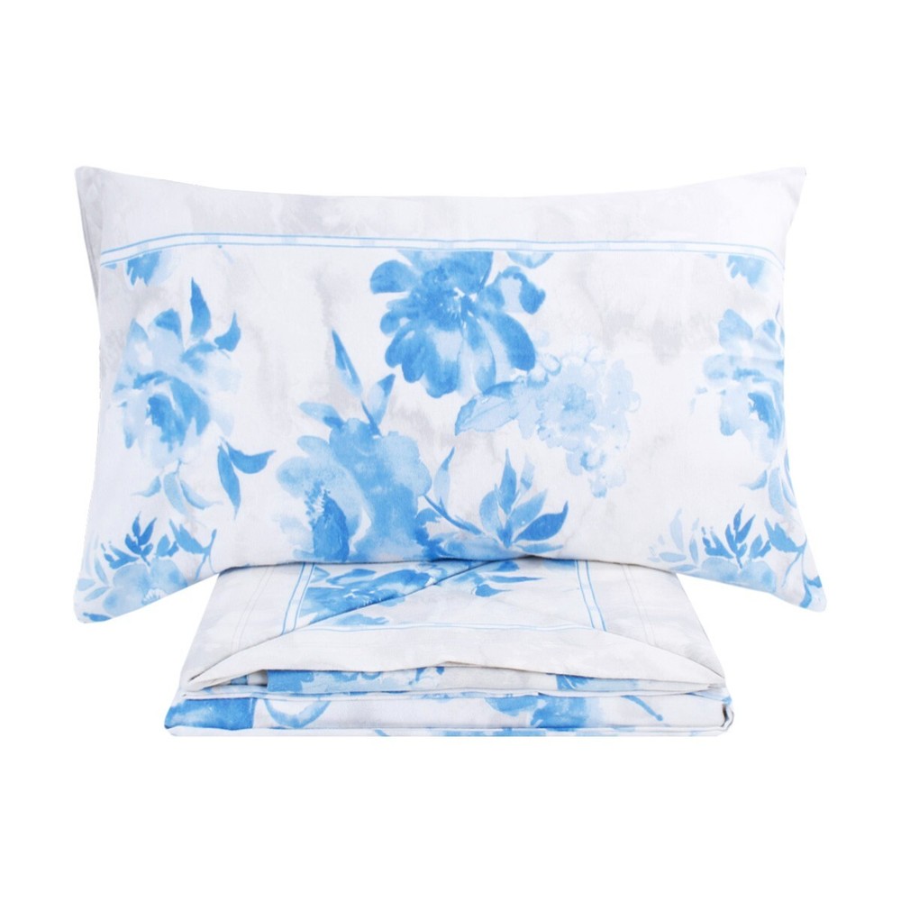 Flannel Sheets Set Under Pillowcases 2 Seater Double Floral Celestial