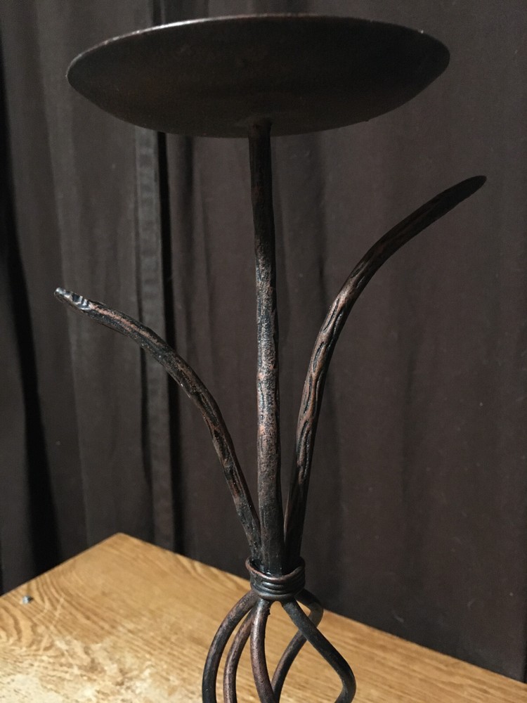 RUSTIC METAL BRONZE & BLACK BRANCH CANDLESTICK 18" / WRONGWAY052