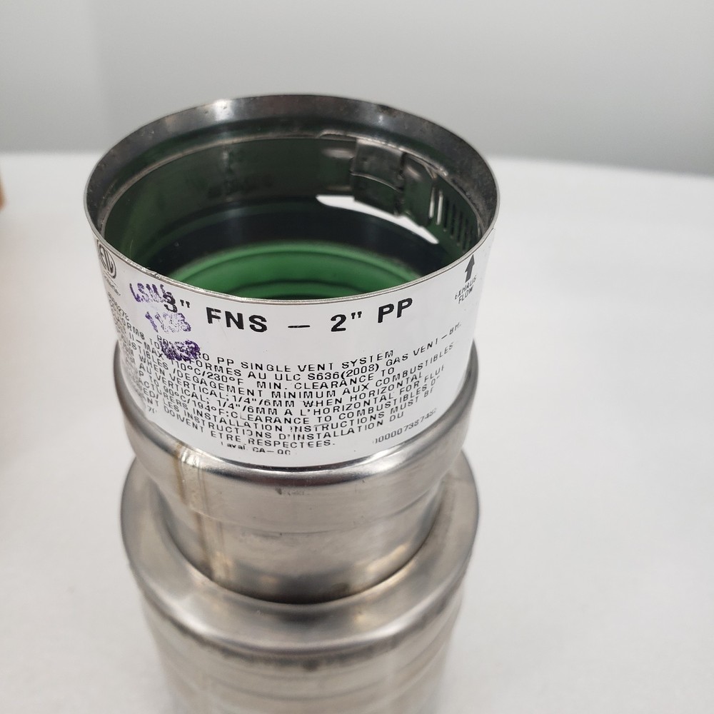 DuraVent PolyPro FSA-03M-2PPF Single Wall Gas Vent 3" FNS - 2" PP