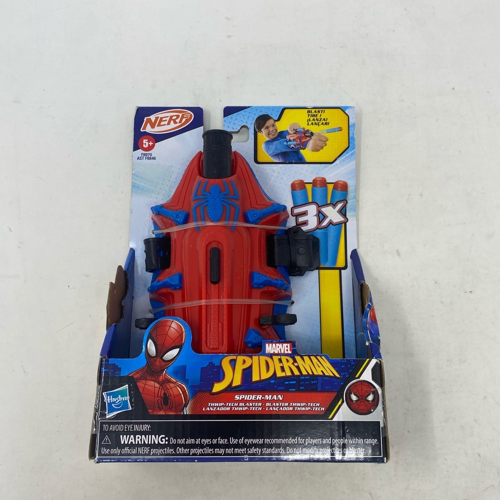 NERF Marvel Spider-Man Thwip-Tech Wrist Blaster Red/Blue w/ 3 Darts