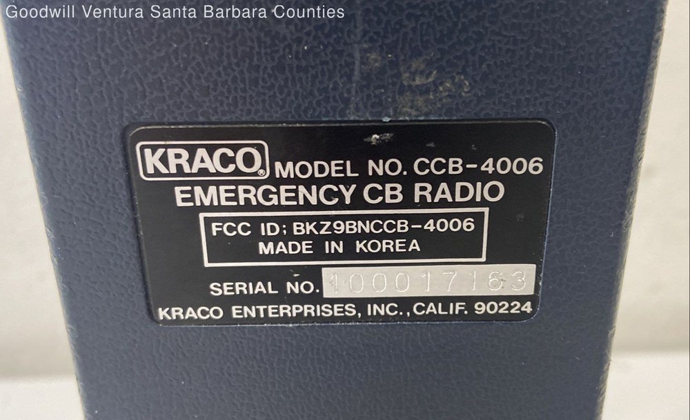 Kraco Walkie Model No CCB-4006
