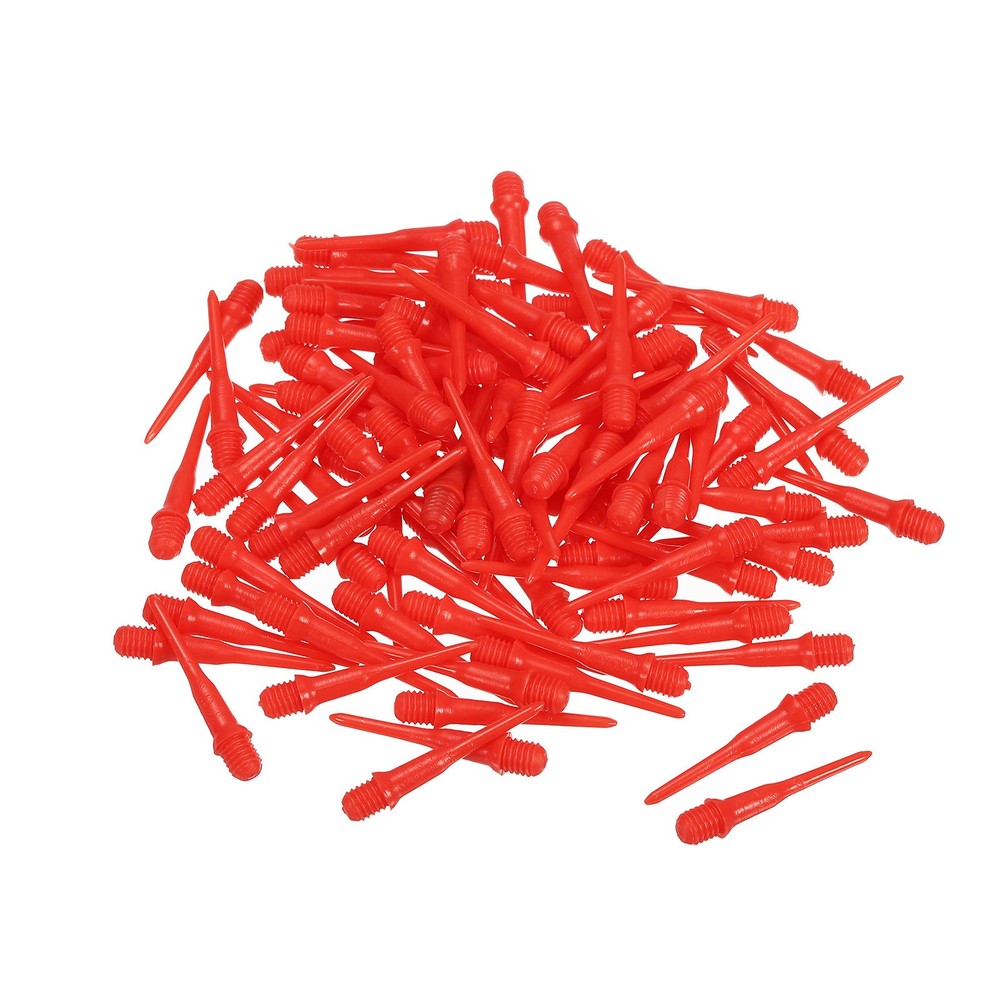 100Pcs Plastic Dart Tips,Game 2BA Thread Soft Darts Tips Red