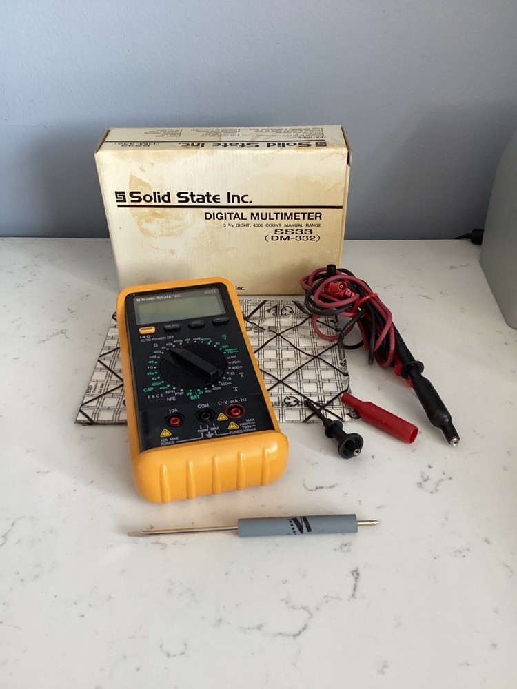 ORIGINAL BOX AUTHENTIC SOLID STATE INC. DIGITAL MULTIMETER SS33 (DM-332) NO RES