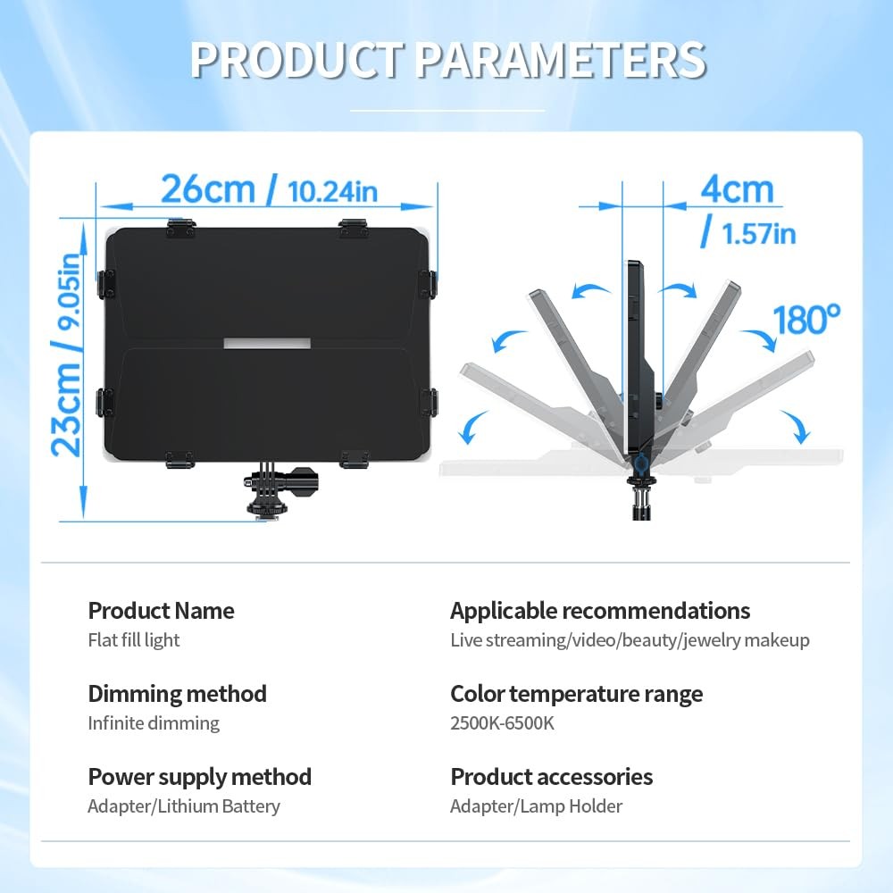 Video Light Panel Photography Lights Bi-Color Dimmable 2500-6500K Led Studio ...