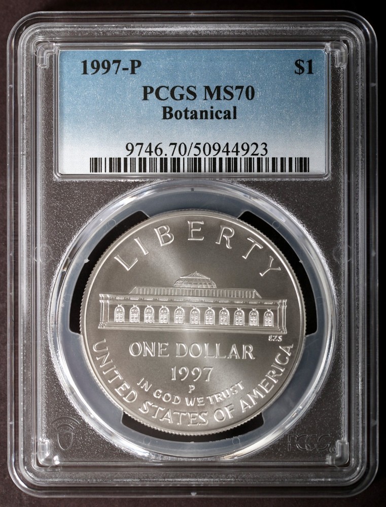 1997-P PCGS MS70 Botanical Silver Commemorative Dollar $1 MS70
