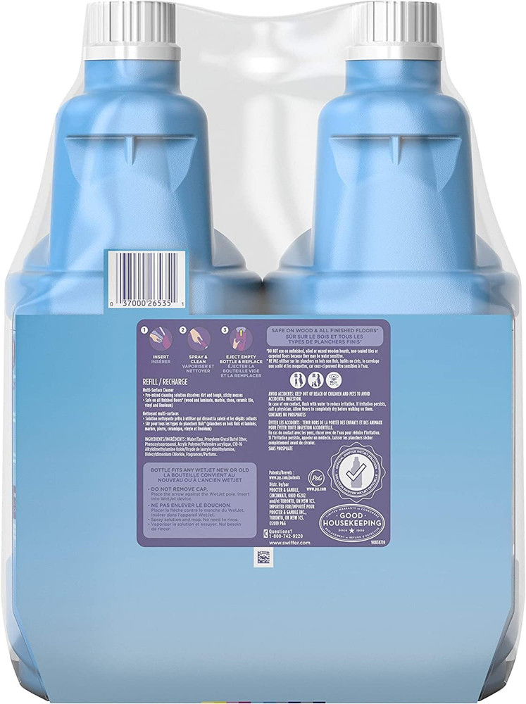 Wetjet Floor and Hardwood Multi-Surface Cleaner Solution Refills, Open Window Fr