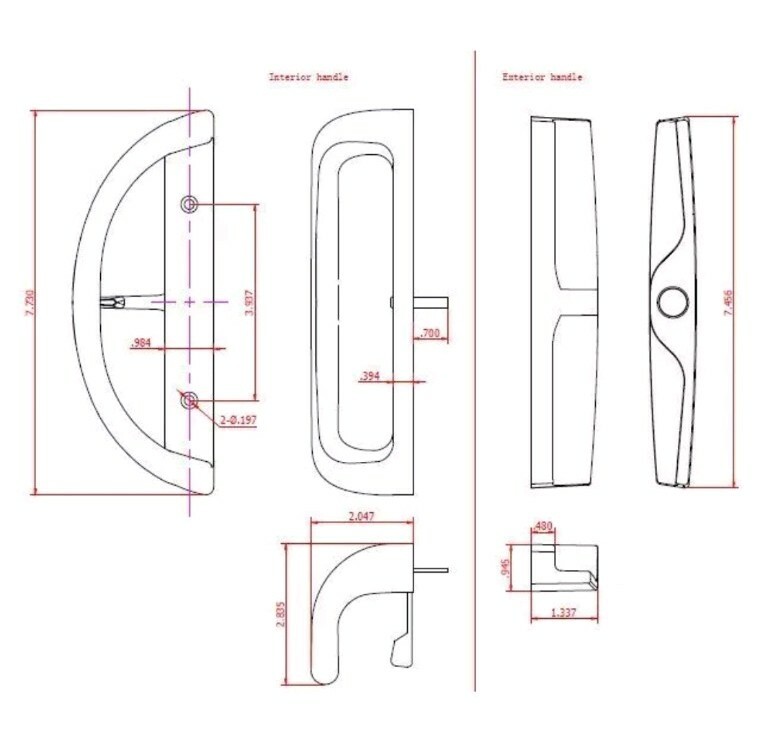Patio Door Handle Set - PD1530WHITE