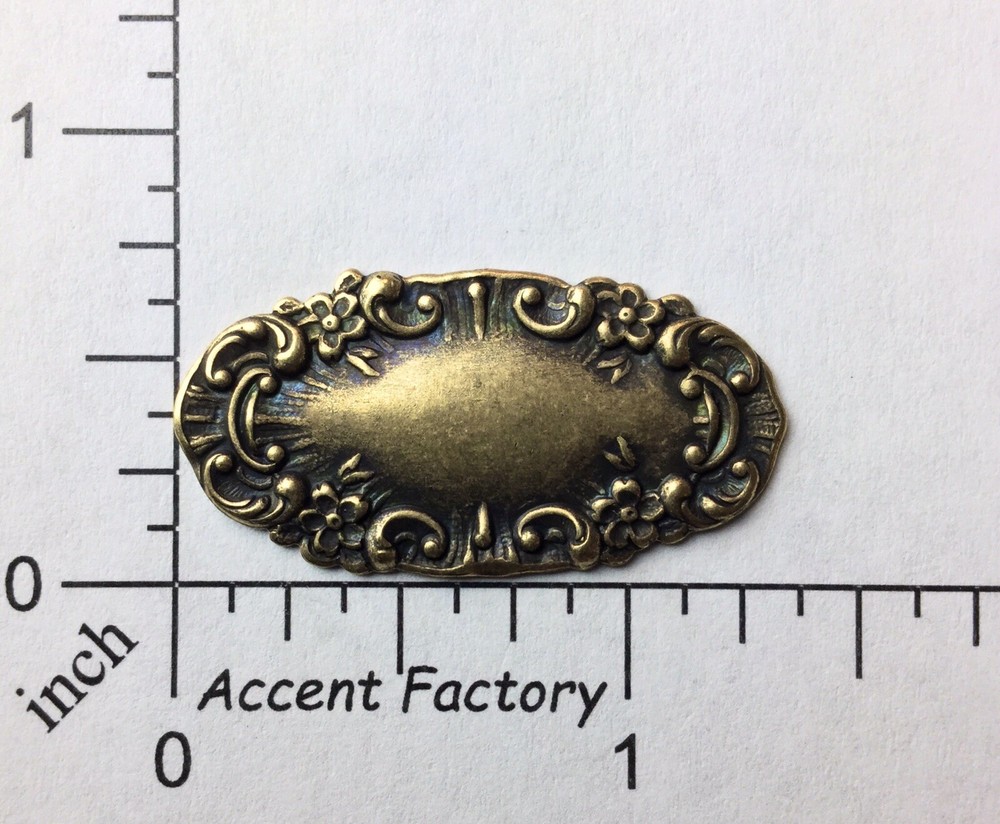 13583           2 Pc  Brass Oxidized Victorian Ornament Jewelry Finding