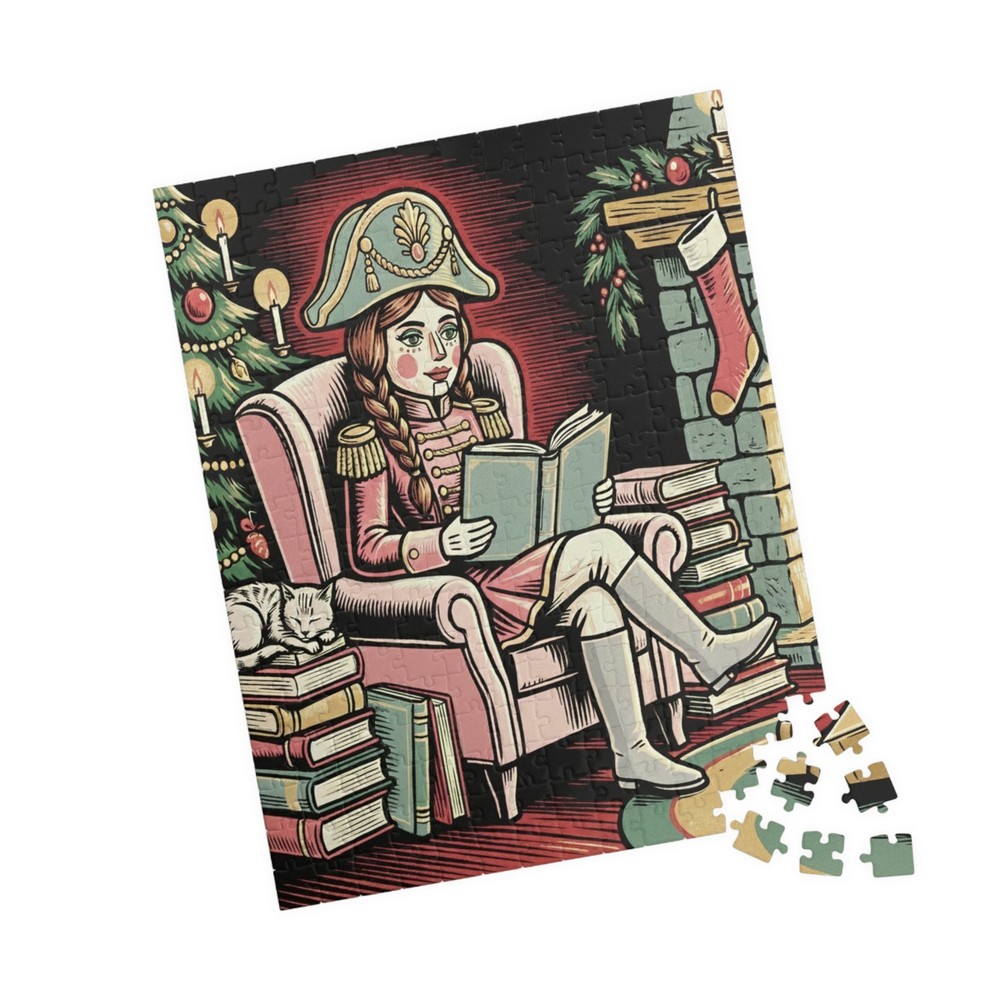 Female Pink Nutcracker Reading Puzzle | Holiday Jigsaw 252