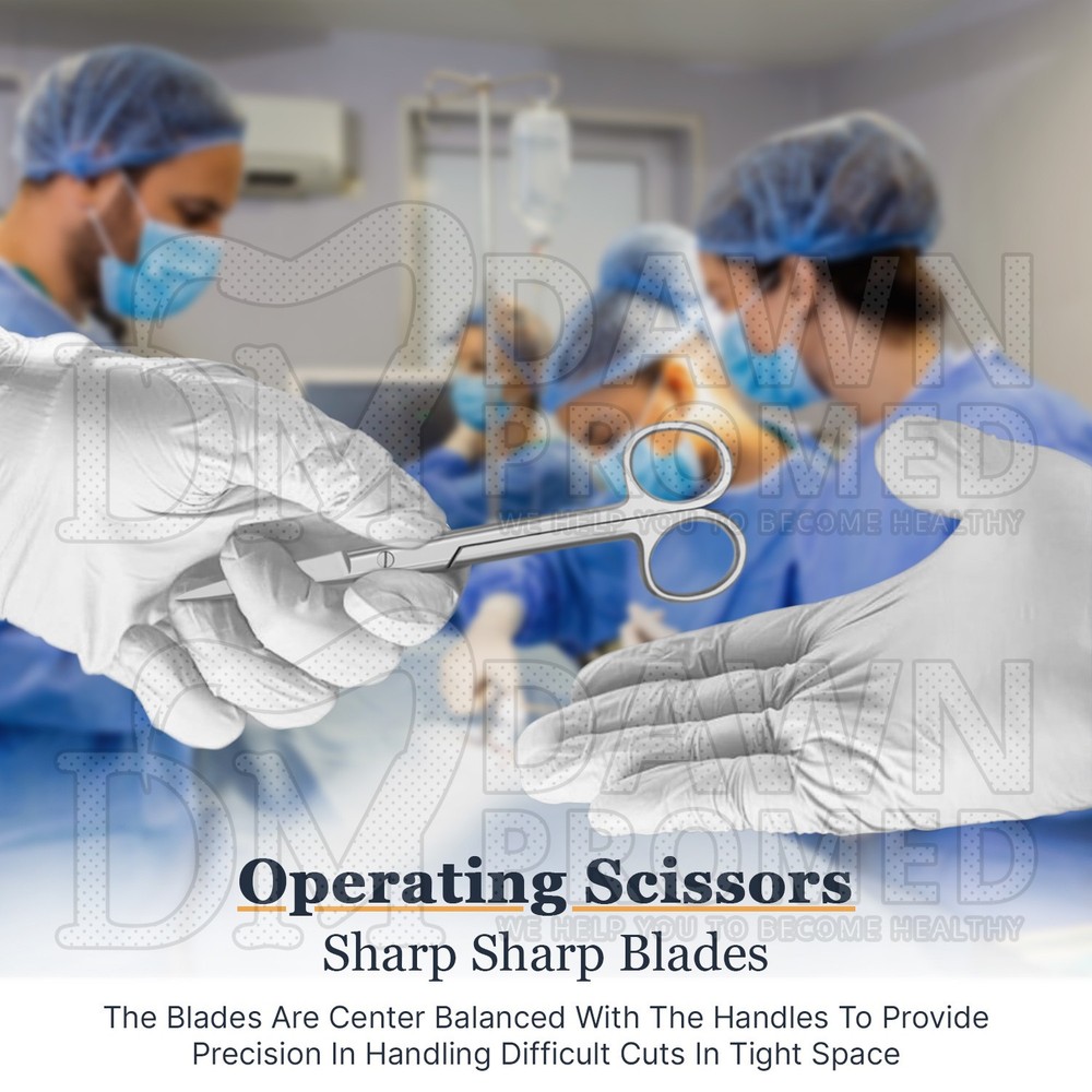 6 Pcs Operating Scissors 5.5" Straight Sharp Sharp Round Pattern Surgical Set