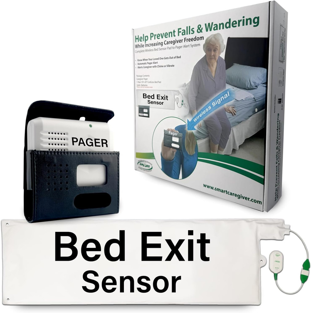 Wireless Bed Exit Alarm with Pager - Fall Prevention for Seniors