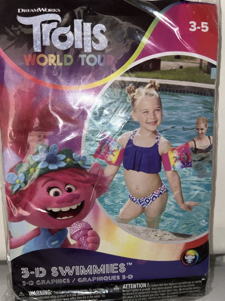 Trolls World Tours Inflatable Bundle: Beach Ball, Arm Floaties & Dive Bracelets