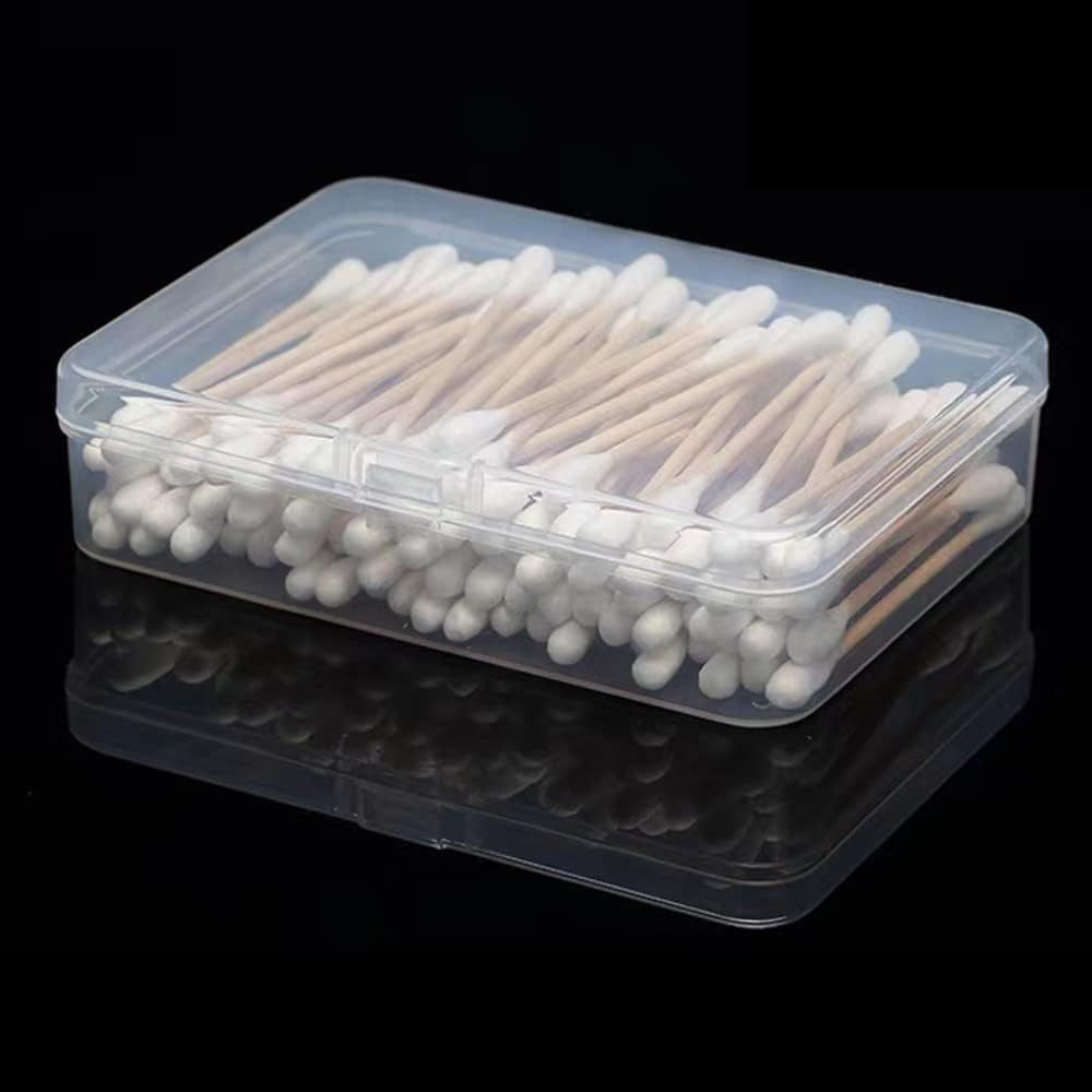 4-Pack Rectangular Plastic Storage Containers Box with Hinged Lid for Beads and