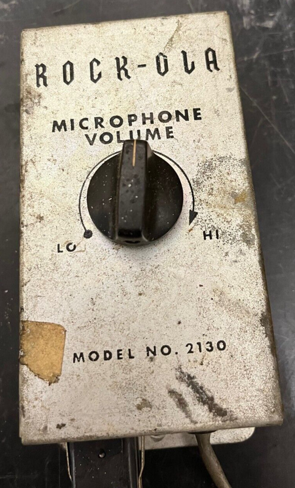 Vintage Rock-Ola Microphone Volume Controller Model 2130 With Shure Handheld Mic