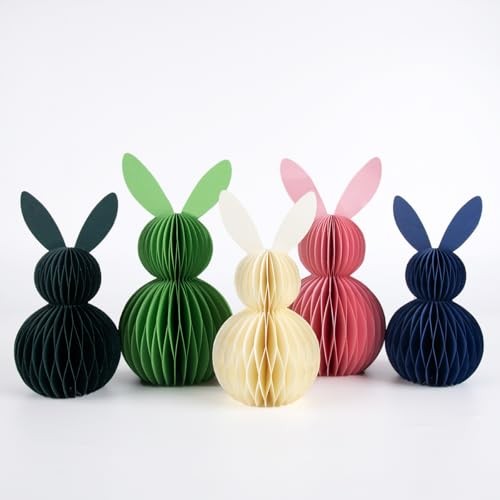 Easter Decorations,5 Pcs Easter Bunnys Honeycomb Table Centerpiece,3D Rabbits