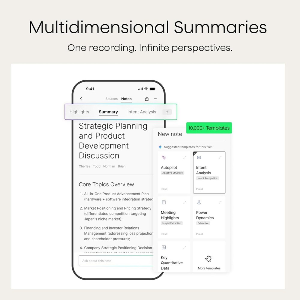 Plaud Note Pro AI Voice Recorder – Transcribe 112 Languages, App Control