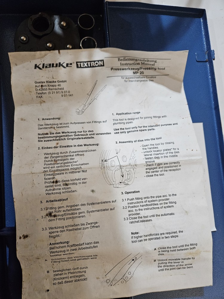 klauke Textron crimping tool