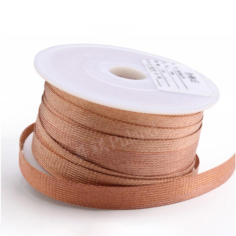 Flat Pure Copper Braid Cable Bare Copper Braid Wire Ground Lead 2mm - 28mm