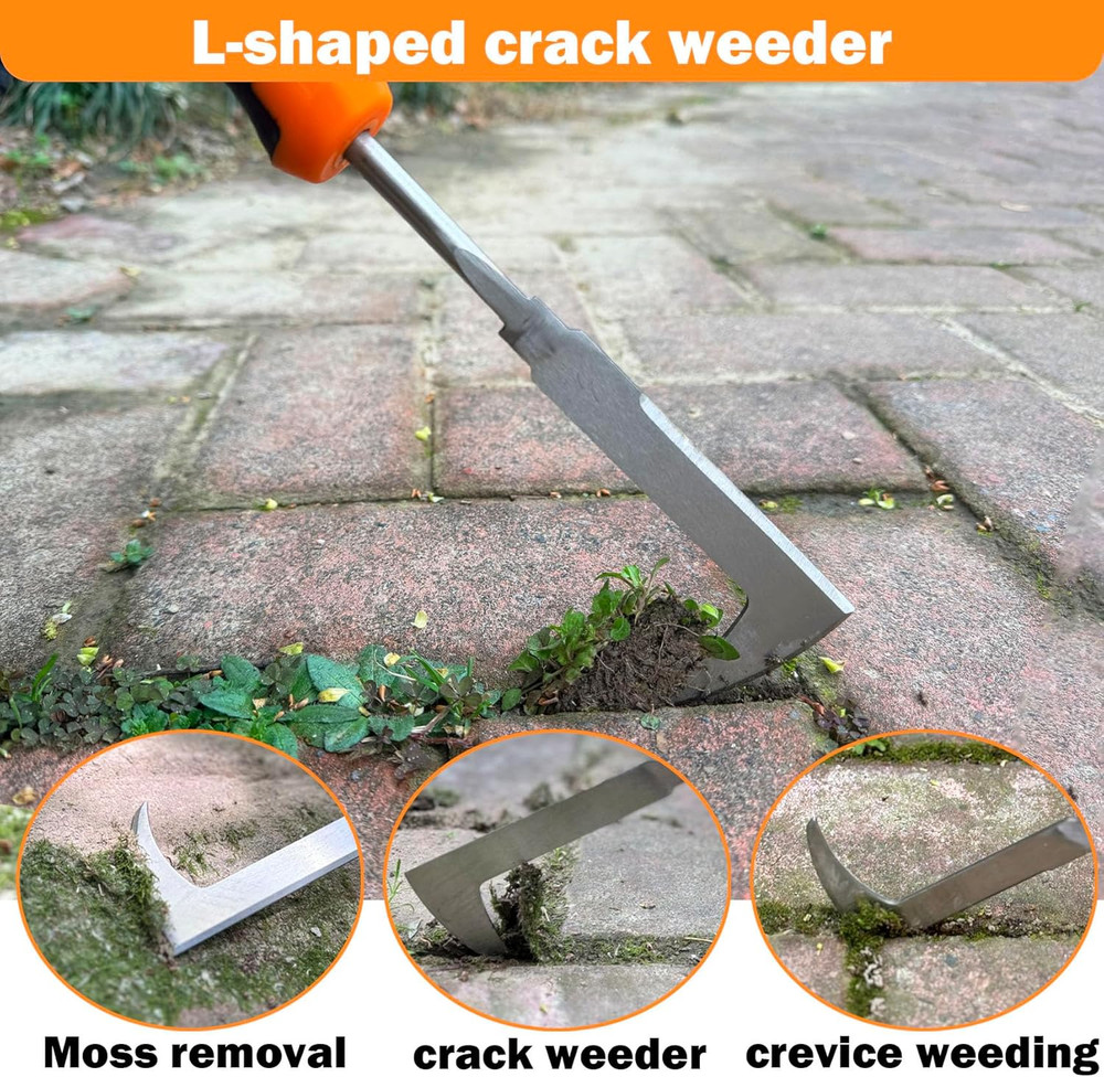 Portable Stainless Steel Weed Puller Tool for Garden and Backyard Use