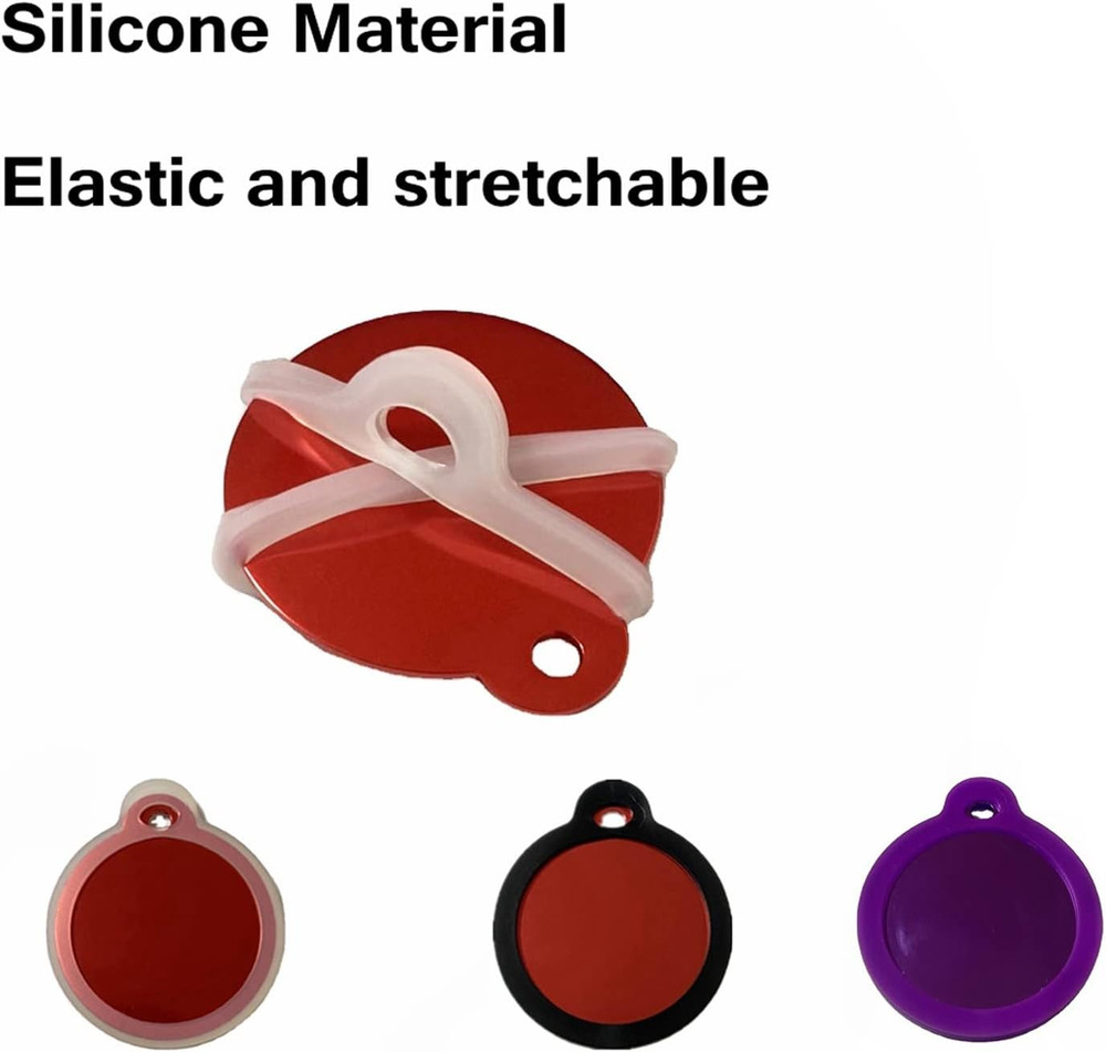6 Pack round Silicone Dog Tags - Personalized & Lightweight, Quiet Silencer