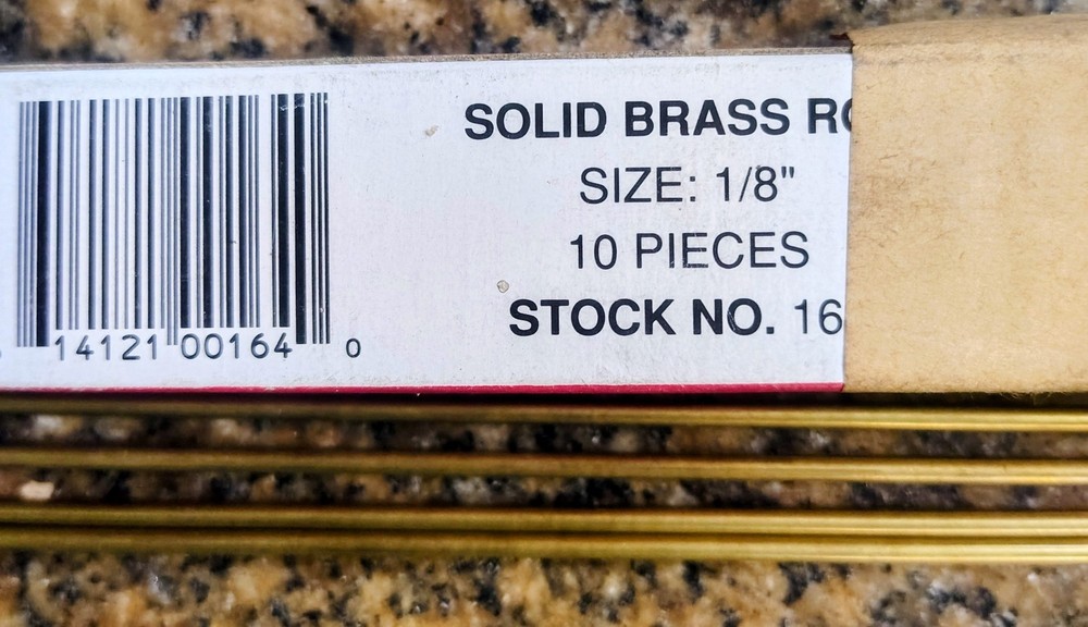 🗽K & S ENGINEERING SOLID BRASS RODS 1/8" DIA 4 Pcs