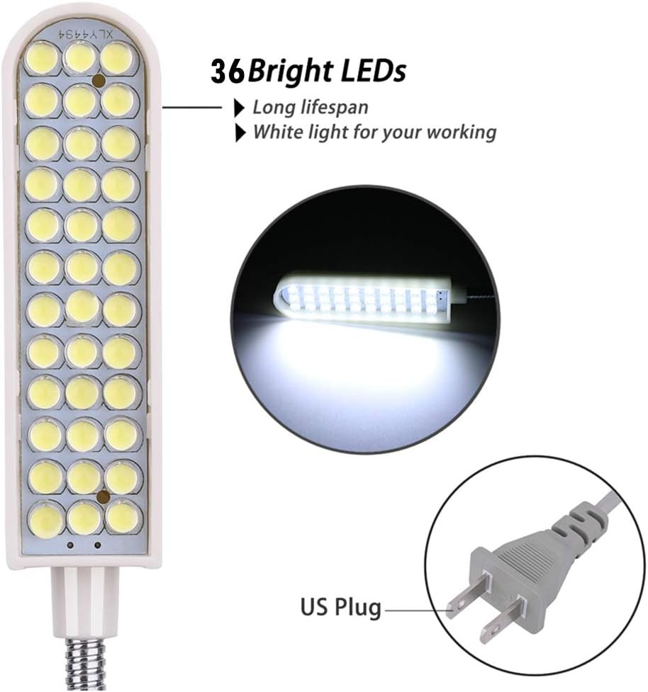 36LED Sewing Machine Work Light with Gooseneck & Magnetic Base US