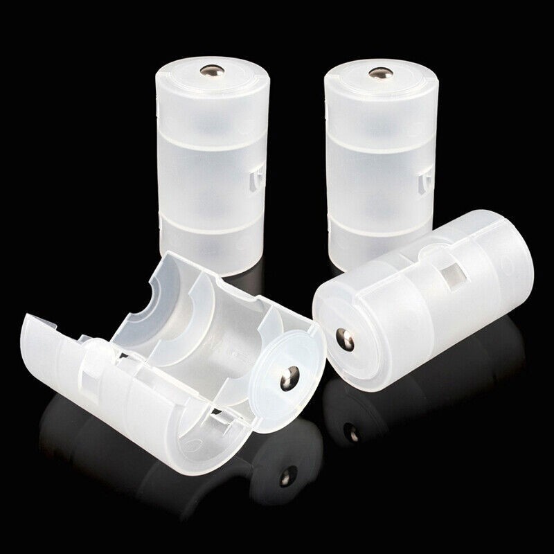 AA To C Size Battery Converter Adapto/Adapter Case Holder Storage Plastic Box