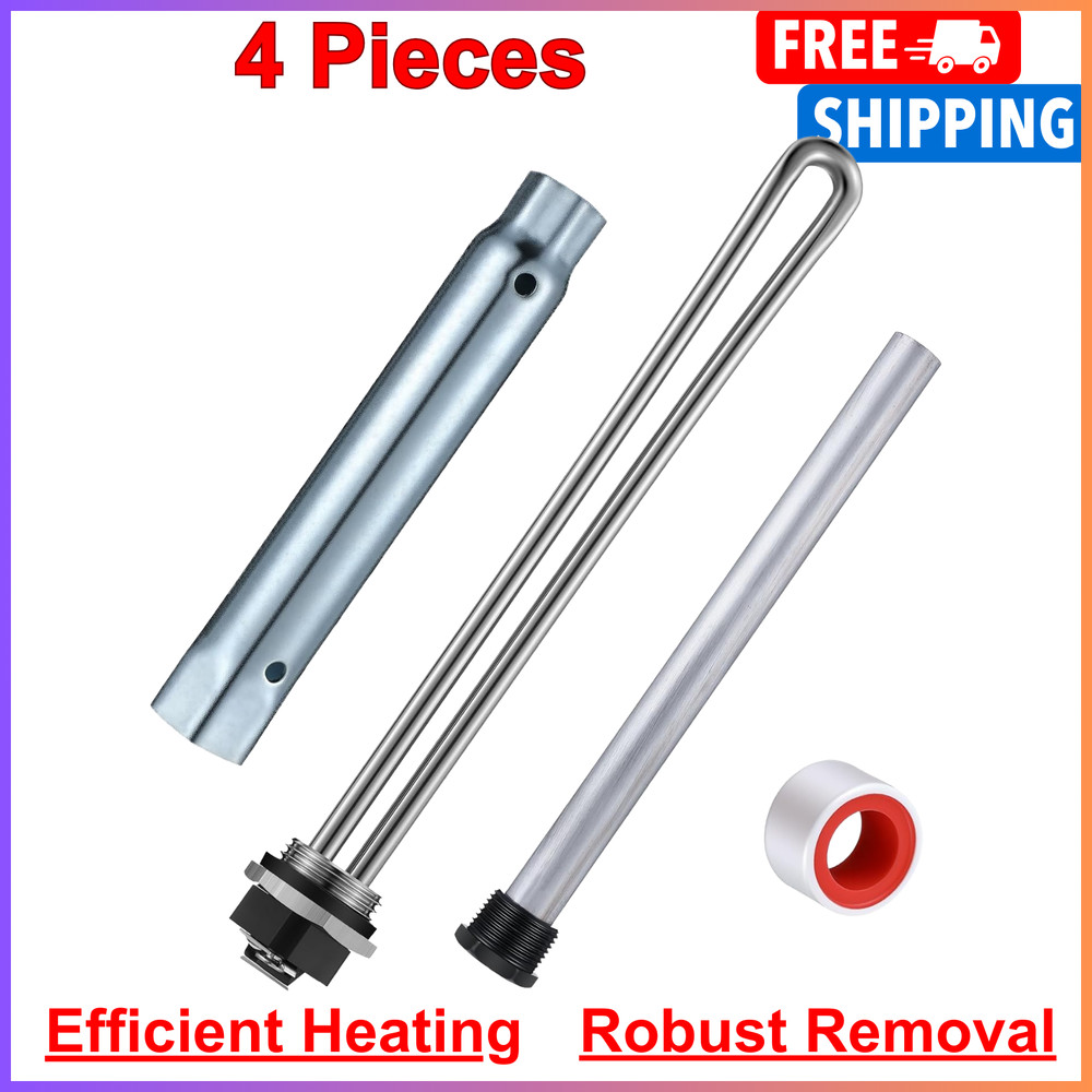 4 Pieces RV Water Heater Elements Include 1 Anode Rod 1 Electric Heater Element