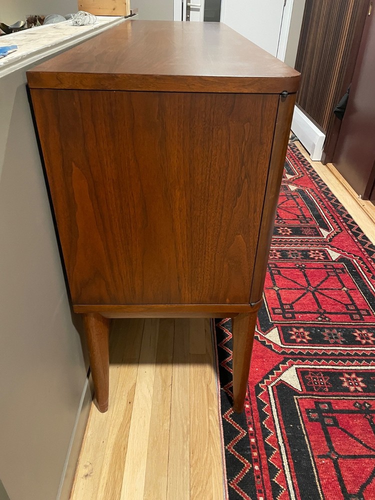 Crate & Barrel Mid Century Inspired Walnut Credenza