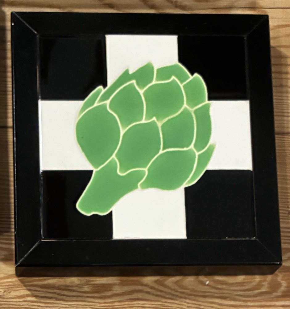 1-6 Alvstad Custom Tile Co Ceramic Tile Signed & Framed Fruit or Vegetable