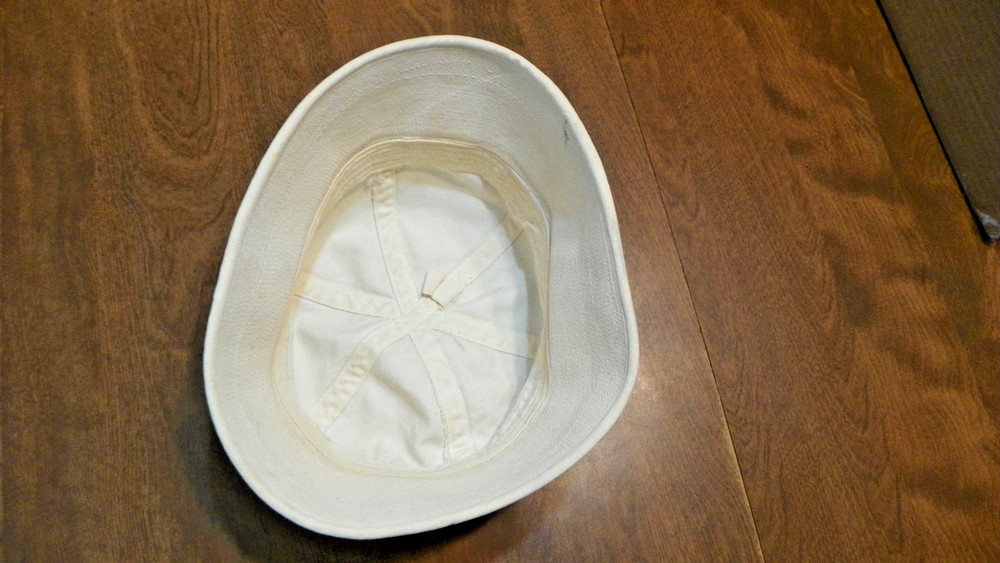 WW!! navy dixie cup hat, with 2 internal loops & name on hat