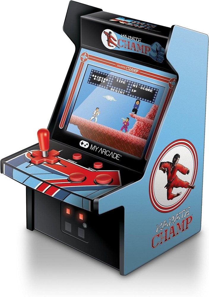 Retro-Inspired Karate Champ Mini Arcade Machine with Speaker & Volume Control