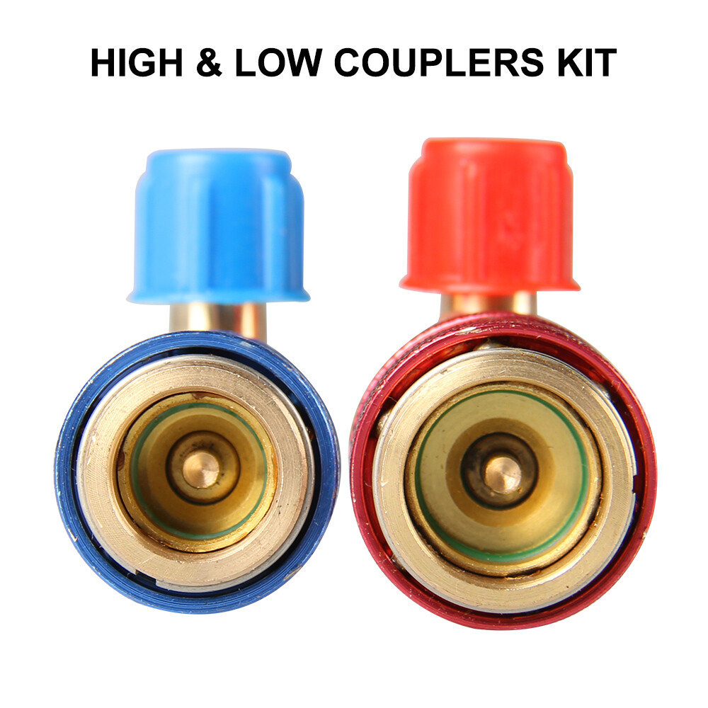 Gauge Car Auto A/C Manifold Conversion Kits Low/High Angle Quick Adapter Fitting